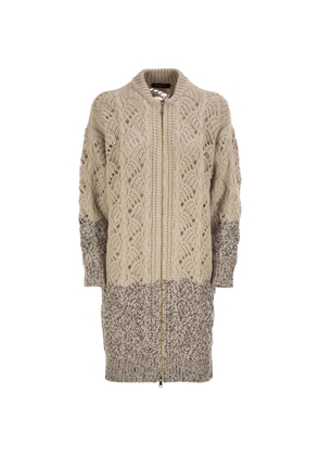 Fabiana Filippi openwork-knit zip-up cardigan - Neutrals
