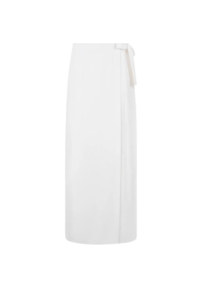 Alberta Ferretti pleated-detail straight maxi skirt - White