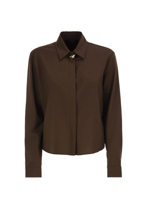 Fabiana Filippi jewel-embellished concealed-fastening shirt - Brown