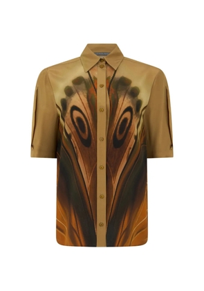 Alberta Ferretti butterfly-print silk shirt - Yellow