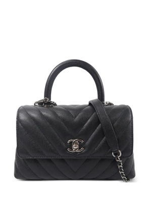 CHANEL Pre-Owned small Coco Handle chevron-quilted tote bag - Black