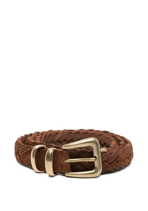 Eleventy braided suede belt - Brown