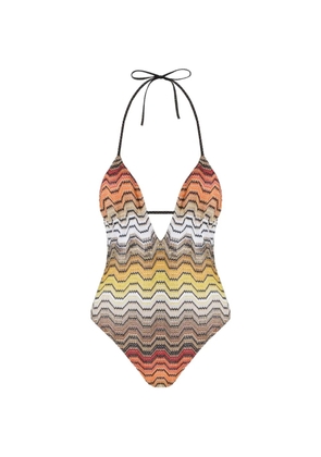 Missoni one-piece swimsuit with Greek motif - Orange
