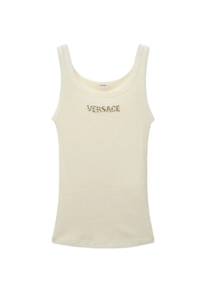 Versace crystal-embellished tank top - Neutrals