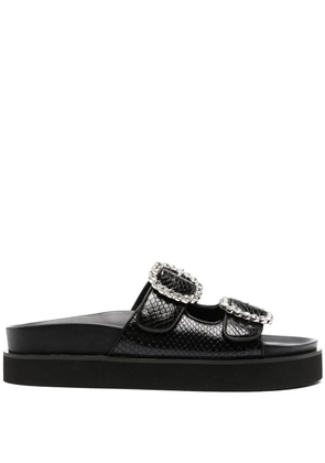 Maje snakeskin-embellished sandals - Black