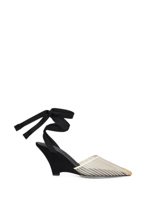Jacquemus pointed-toe ribbon-detail sandals - Neutrals