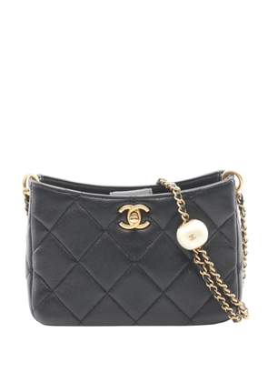 CHANEL Pre-Owned 2021-2026 CC Quilted Lambskin Pearl crossbody bag - Black