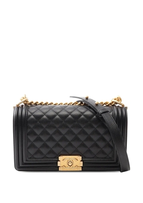 CHANEL Pre-Owned 2021 Old Medium Quilted Caviar Boy Flap crossbody bag - Black