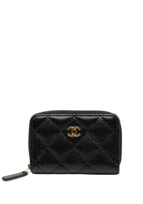 CHANEL Pre-Owned 2021-2026 CC Quilted Caviar Zip Purse coin pouch - Black