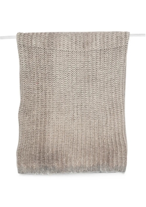 Avant Toi ribbed-knit frayed snood scarf - Neutrals