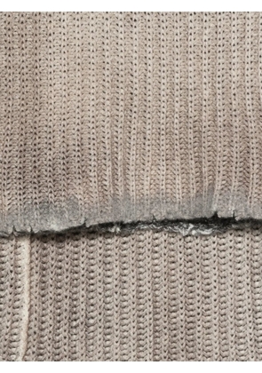 Avant Toi ribbed-knit frayed snood scarf - Neutrals