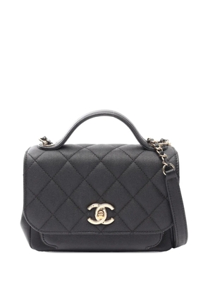 CHANEL Pre-Owned 2019 Small Quilted Caviar Business Affinity Top Handle Flap satchel - Black