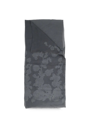 Giorgio Armani Pre-Owned floral-embroidered scarf - Grey