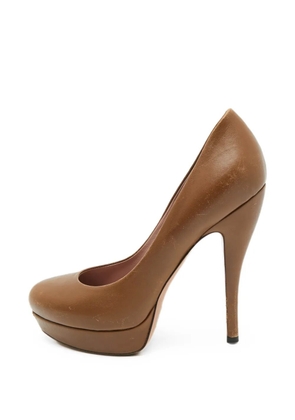 Gucci Pre-Owned platform leather pumps - Brown