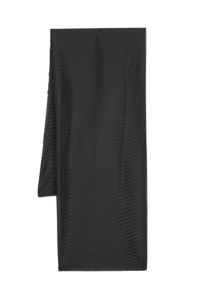 Emporio Armani fully-pleated scarf - Black