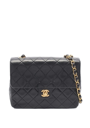 CHANEL Pre-Owned 1994-1996 Mini Rectangular Classic Lambskin Single Flap crossbody bag - Black
