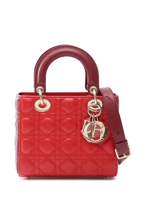 Christian Dior Pre-Owned 2010-2024 Small Bicolor Lambskin Cannage Lady Dior satchel - Red