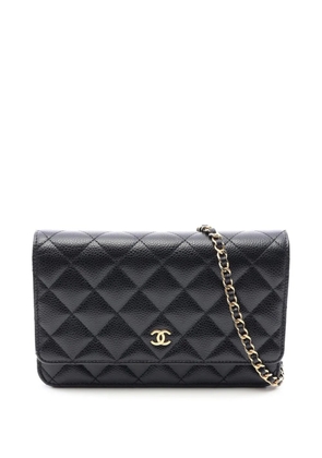 CHANEL Pre-Owned 2021-2026 CC Quilted Caviar Wallet on Chain crossbody bag - Black