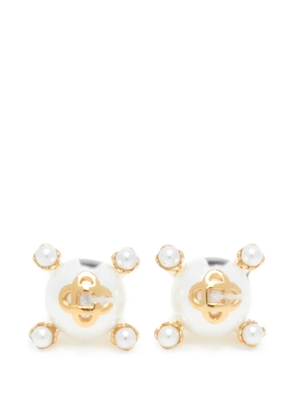 Casablanca Lotus pearl studs - White