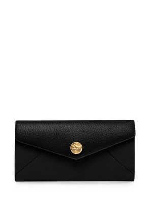 Chloé logo-plaque grained leather wallet - Black