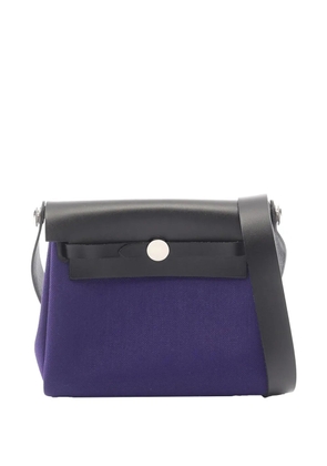 Hermès Pre-Owned 2022 Military Toile and Vache Hunter Herbag Zip 20 crossbody bag - Purple