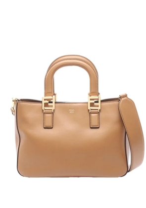 Fendi Pre-Owned 2000-2010 Small Leather Selleria FF Tote satchel - Brown