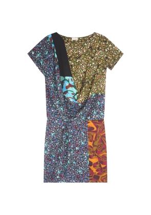 DRIES VAN NOTEN draped viscose dress - Blue
