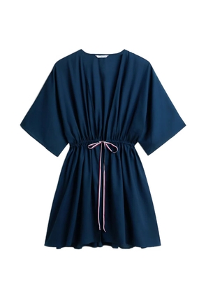Tommy Hilfiger drawstring-fastening V-neck cover up - Blue