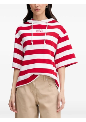 Joop! Timira striped drawstring hoodie - Red