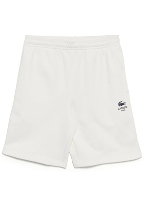 Lacoste printed cotton fleece shorts - White