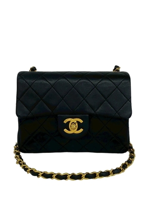 CHANEL Pre-Owned 1989-1991 Mini Square Classic Lambskin Single Flap crossbody bag - Black