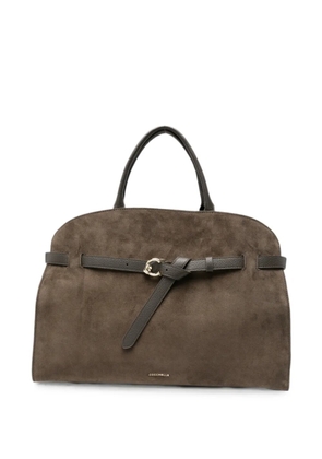Coccinelle buckle-detail suede shoulder bag - Green