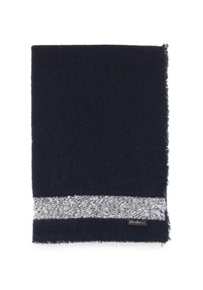 Faliero Sarti contrast-trim frayed scarf - Blue