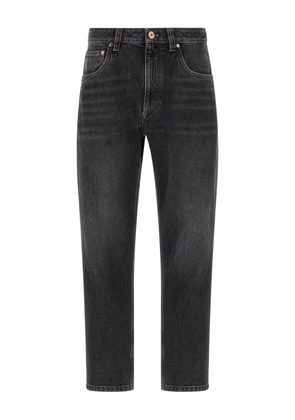 Brunello Cucinelli Monile detail stonewashed jeans - Black