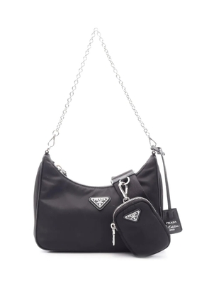 Prada Pre-Owned 2019-2026 Saffiano Trimmed Re Nylon Re Edition 2005 satchel - Black
