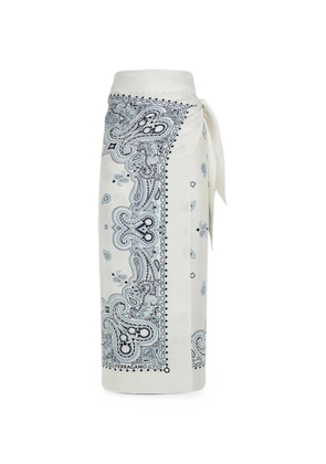 Ferragamo Arabesque-print silk sarong - White