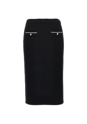 Tory Burch button-detail pencil midi skirt - Black