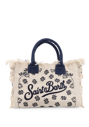 MC2 Saint Barth Vanity paisley-print frayed tote bag - Neutrals