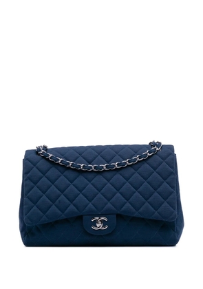 CHANEL Pre-Owned 2009-2010 Maxi Classic Jersey Single Flap shoulder bag - Blue