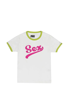 SP5DER logo-print ringer-detail T-shirt - White