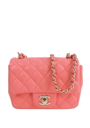 CHANEL Pre-Owned 2021-2026 Mini Square Classic Lambskin Single Flap crossbody bag - Pink