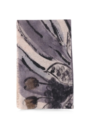 Faliero Sarti birch-pattern fringed scarf - Purple
