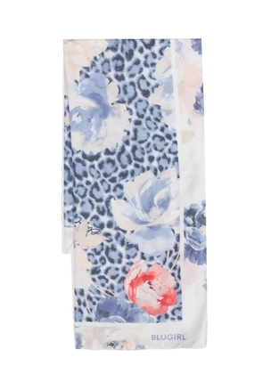 Blugirl graphic-print rectangle-shape scarf - White
