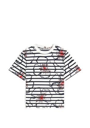 Tommy Hilfiger floral-print striped T-shirt - White