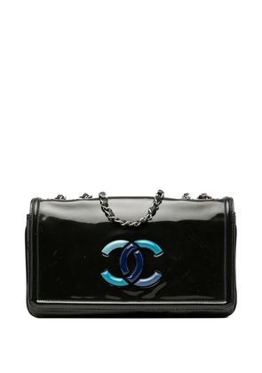 CHANEL Pre-Owned 2009-2010 CC Patent Lipstick Ligne Flap shoulder bag - Blue