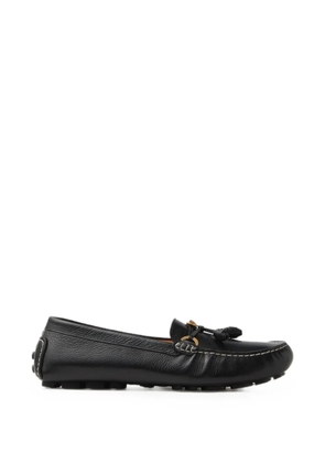 Versace Robin leather driving shoes - Black