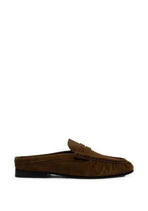 Posa suede penny loafer mules - Brown