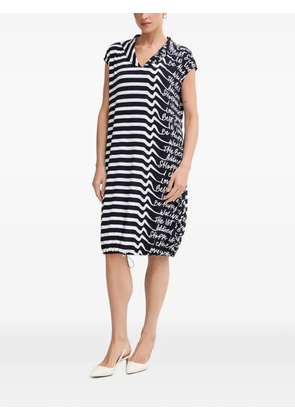Joseph Ribkoff stripe-print drawstring-hem mid-length dress - Black