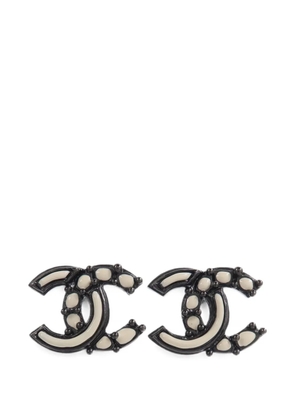 CHANEL Pre-Owned interlocking-CC earrings - Black