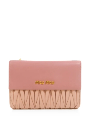 Miu Miu Pre-Owned Matelassé leather wallet - Pink